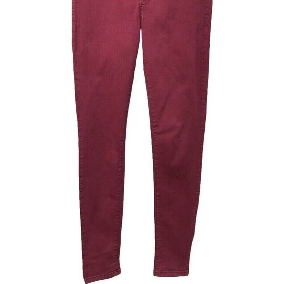 Garage Jegging Juniors 3 High Waist Burgundy Stretch - Picture 3 of 10